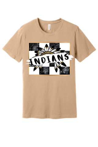 Checkered Headress on Bella Canvas Tee