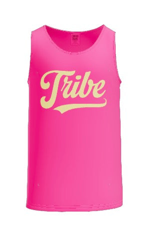 Tribe on Neon Pink Comfort Colors Tee Tank Top