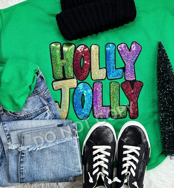 Holly Jolly Sequin Patch Sweatshirt