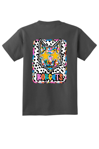 Colorfu Bobcat Lettering Colorful Bobcat Dotty and Paint Tee – The Posh Pearl Apparel Co.