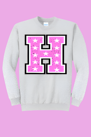 Pink H on Ash Grey Sweatshirt