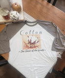 HandPainted COTTON~The Snow of the South Tee on an Oatmeal V-Neck Tee (Fits True to Size)