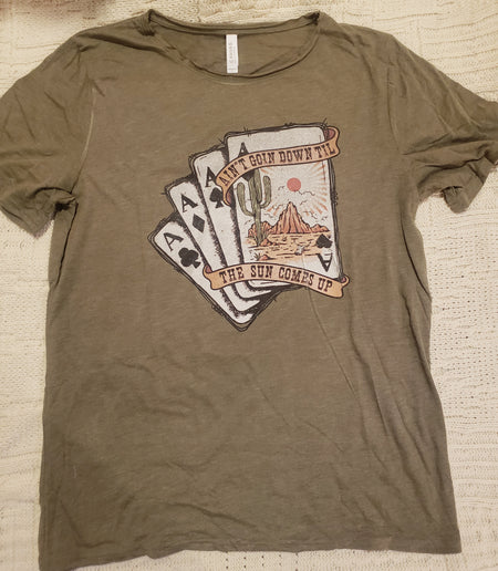Wide Open Spaces on Brown Vneck (Fits True to Size)