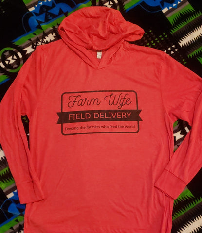 Farm Wife Field Delivery Hooded Long Sleeve Tee