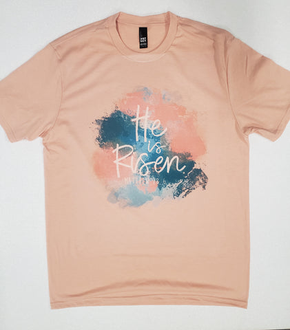 He Is Risen on Dusty Rose tee