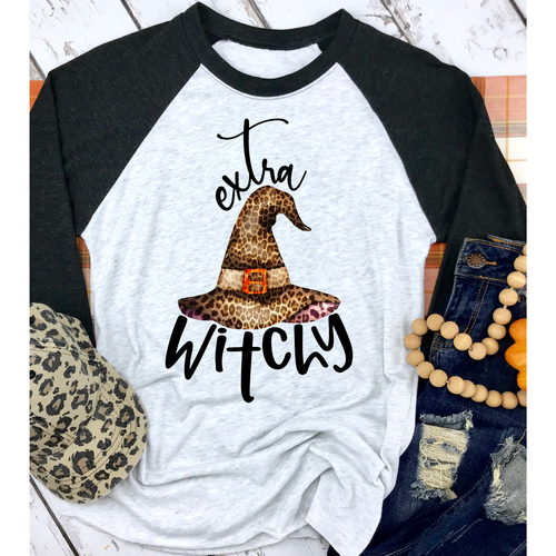 Extra Witchy On Black Raglan (Fits True to Size)