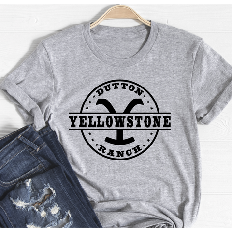 Yellowstone on Grey Crewneck (fits True to Size)